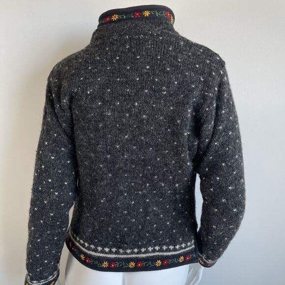 Laundromat Wool Cardigan Sweater Warm Fleece Lining Womens S Hand Made in Nepal - Picture 10 of 16